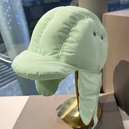 Solid Color Padded Bomber Hats Ear Flaps Thermal Padded Windproof Cycling Cap Korean Version Retro Style Ski Pilot Cap Riding