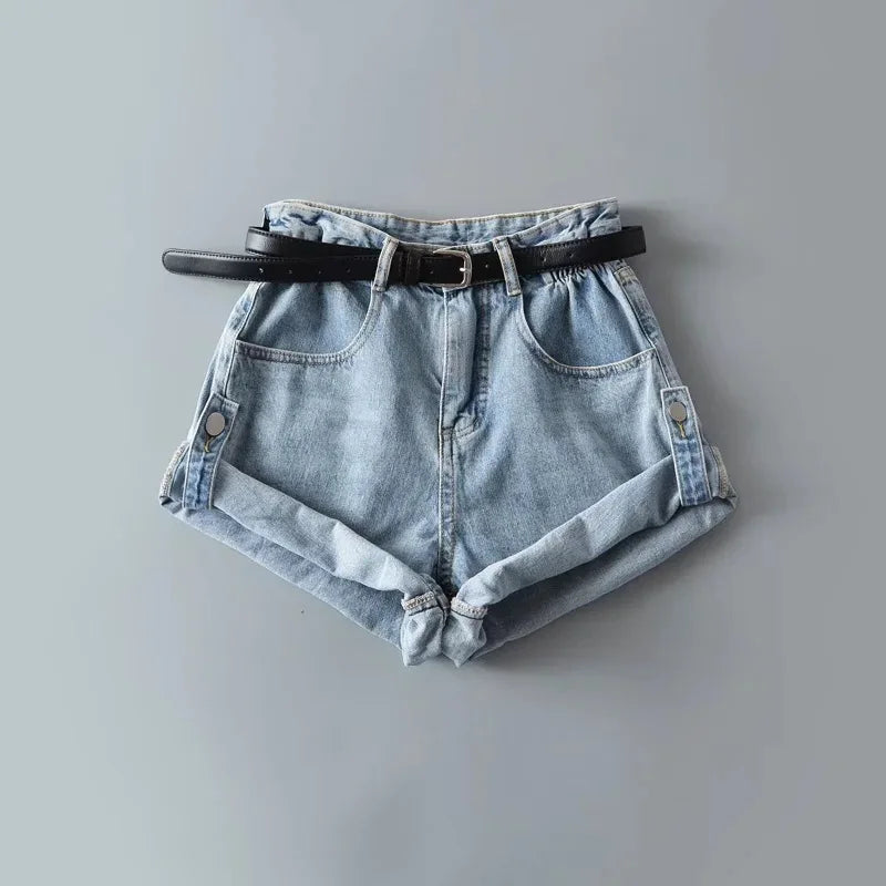 Shorts Basics Denims Women Jean High Waist Sexy Jeans Casual Buttons Pockets 2024 Summer Short Femme Denim Wide Leg Pants