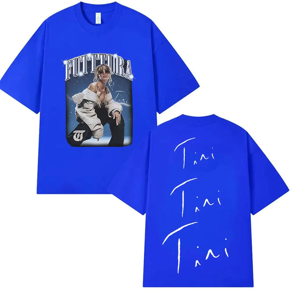 Singer TINI STOESSEL Futtura Tour New Album 2025 Graphic T-shirts Men Women Fashion Harajuku Short Sleeve Cotton Tees streetwear
