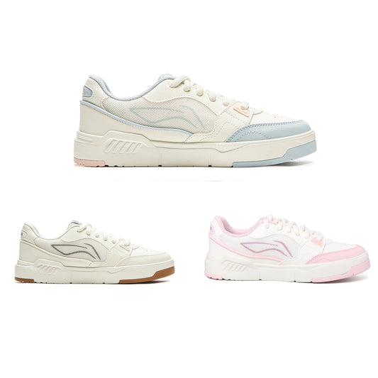 Women's COMMON 80S Skate Shoes DUAL CUSHION Comfortable Classic Casual Shoes LiNing Stylish Sneakers AGCW136