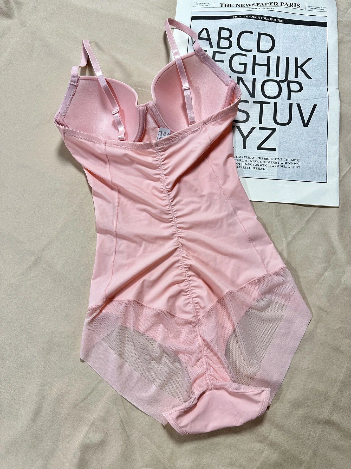 Thin Shapewear Bodysuit with Built in Bra Tummy Control Postpartum Slimming Underwear