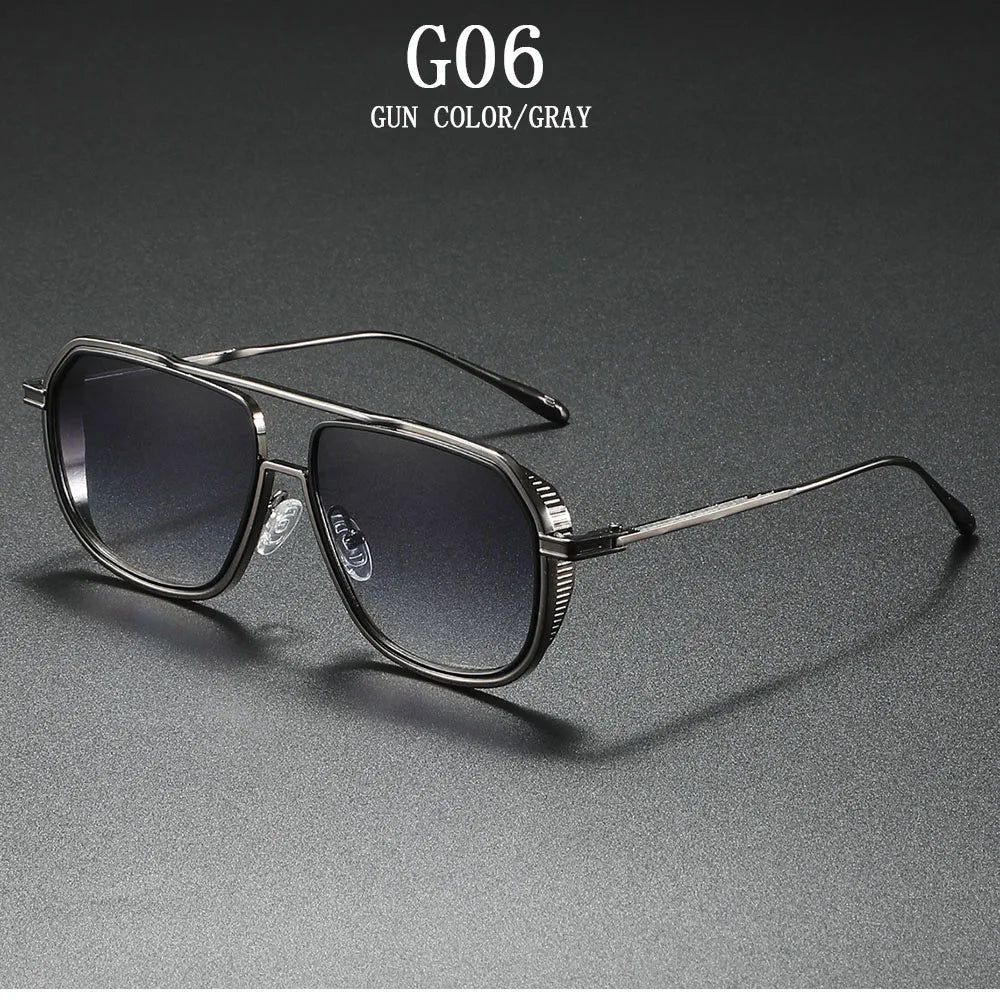 Fashion Sunglass Men Vintage Sunscreen Oversized Sunglasses Women Trendy Metal Glasses Gafas De Sol Hombre Lunette Soleil Femme
