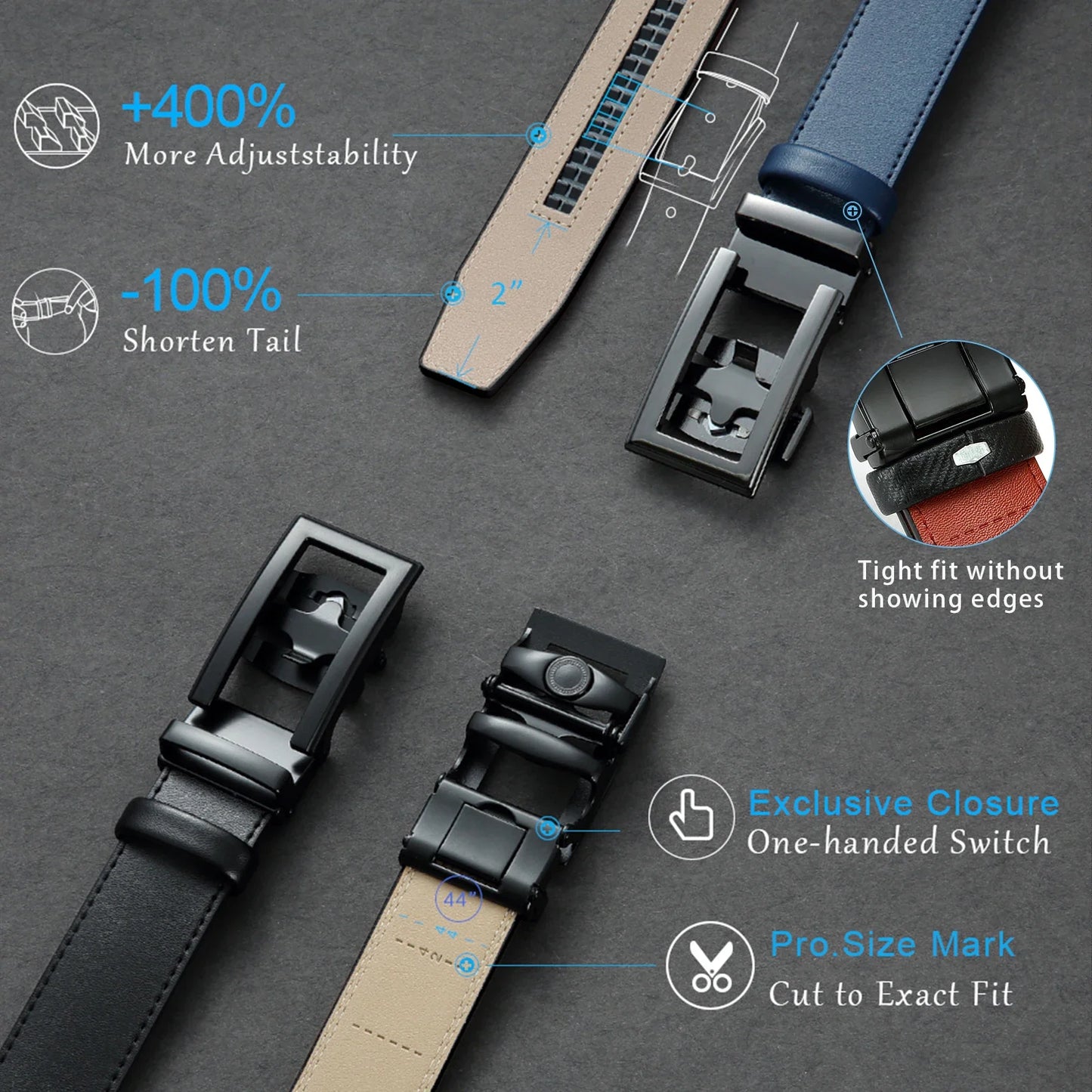 DOOPAI New Mens Belt Hollow Automatic Mens Belt Genuine Leather Luxury Belt  For Men Belt Male Strap Male Metal Automatic Buckle