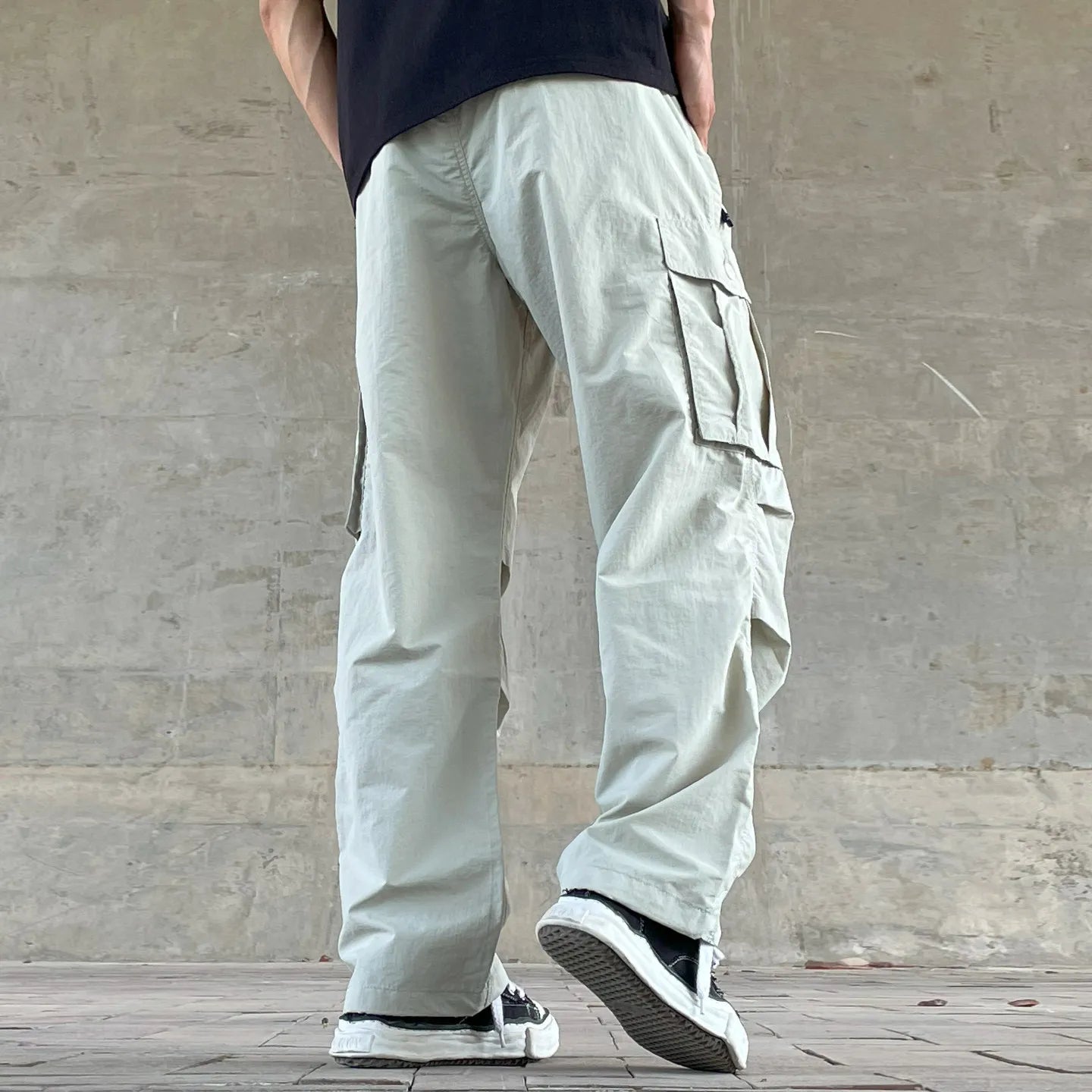 Mens Womens Spring Summer Lightweight Quick Dry Baggy Loose Paratrooper Cargo Pants Outdoor Techwear Multi Pocket Streetwear