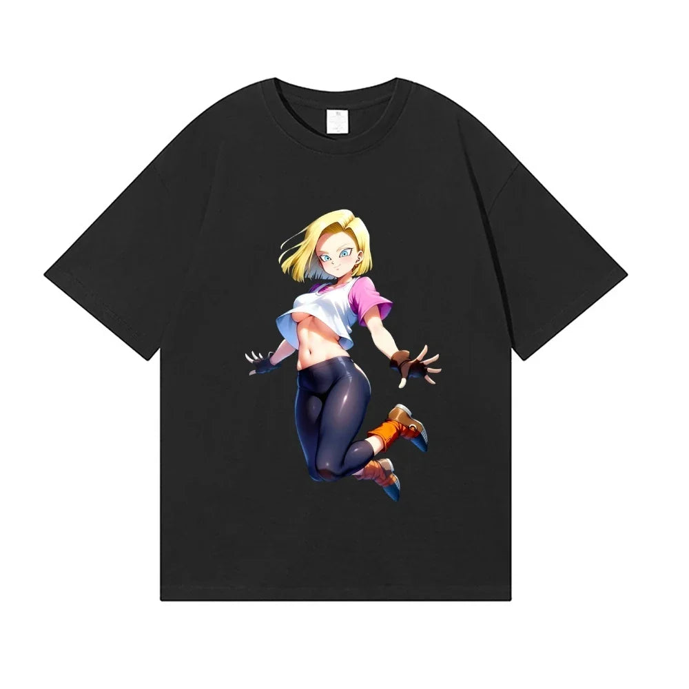 Dragon Ball Android 18 Japanese Style Classic Tee High-quality Streetwear Men's Clothing Women Clothing 2026 Summer New T Shirt