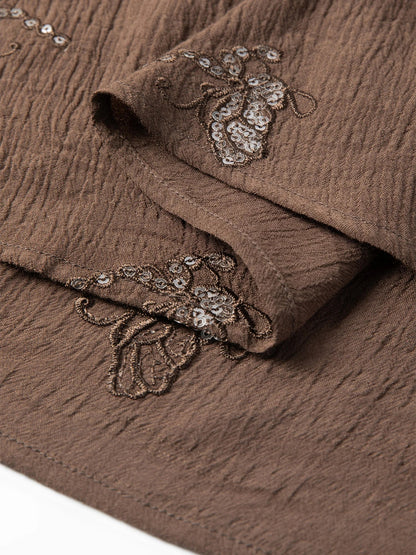 Fashionable Embroidered Sleeveless Top and Tulip Skirt Elastic Waist Retro Women 2026 Summer New Arrival Set