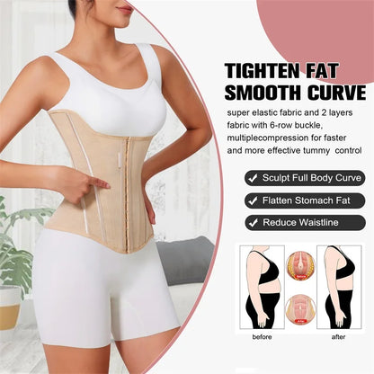 U-shaped Waist Trainer Corset Workout Body Shaper Breast Lifted Waist Trainer Soft Steel Bone Slimming Women's Shapewear