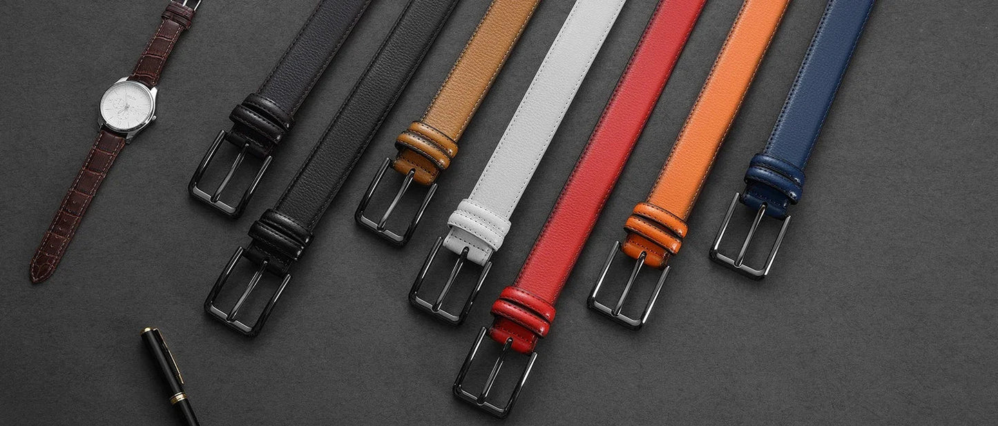 Men Belts High Quality Genuine Leather LONG Large Pin Buckle Metal Automatic Buckle Male Belts Strap Mal 115cm 135cm Size
