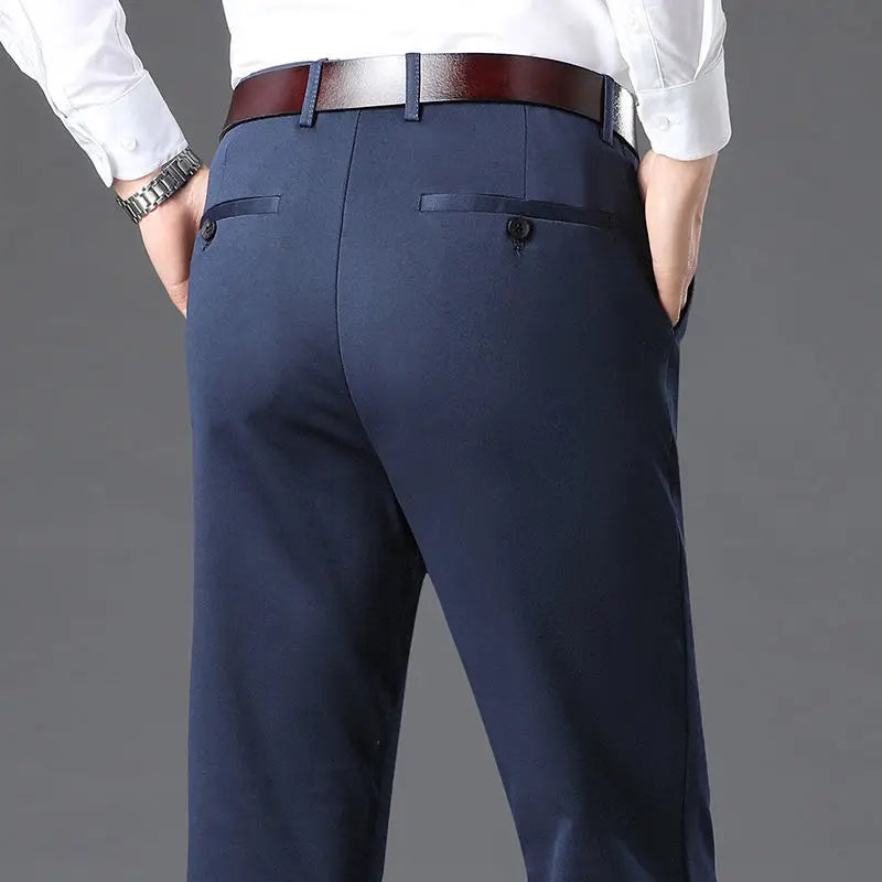 Fashion Men Business Suit Pants Korean Spring Summer Streetwear Male Clothes New Office Casual Solid Loose Straight Trousers 40