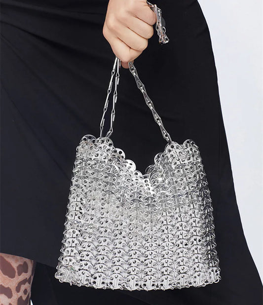 Designer Aesthetic Bags Women's Bag Handbag Hand Woven Metal Chain Tote Bag Clutch Luxury Trend Travel Holiday Shoulder Bag
