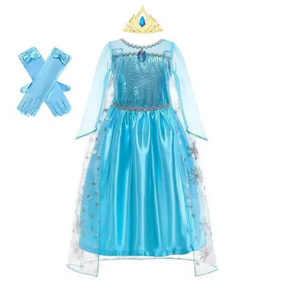Children Dresses Girls Cospaly Snow Queen Elsa Costumes Kids Carnival Party Prom Gown Children Clothes Elsa Princess Dresses