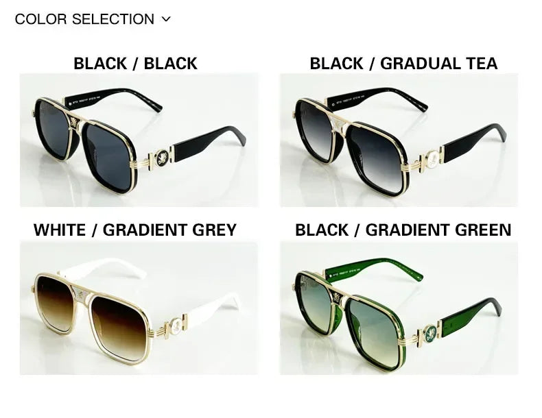New Classic Fashion Metal Sunglasses for Men and Women Outdoor Travel Fishing Head Decorative Sun Glasses Lentes De Sol Mujer