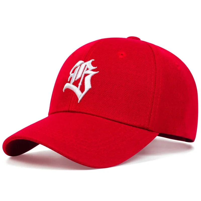 Unisex Gothic Letter Geometric Embroidery Baseball Caps Spring and Autumn Outdoor Adjustable Casual Hats Sunscreen Hat