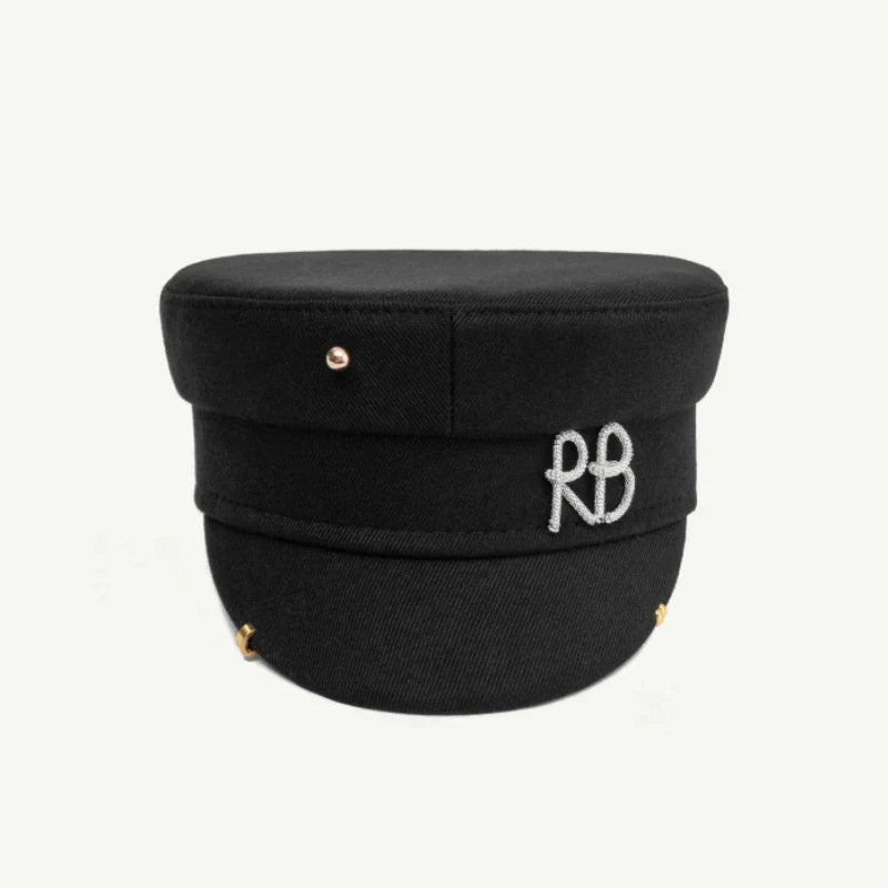 New  Women's Fashion Flat Cap British Retro Newsboy caps with Earrings Pierced Baker Boy Cap