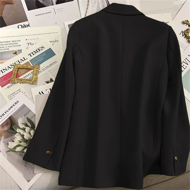 Elegant Office Lady Blazers Women Outerwears 2025Fashion Long Sleeve Single Button Blazer New Autumn Casual Female Coats Jackets