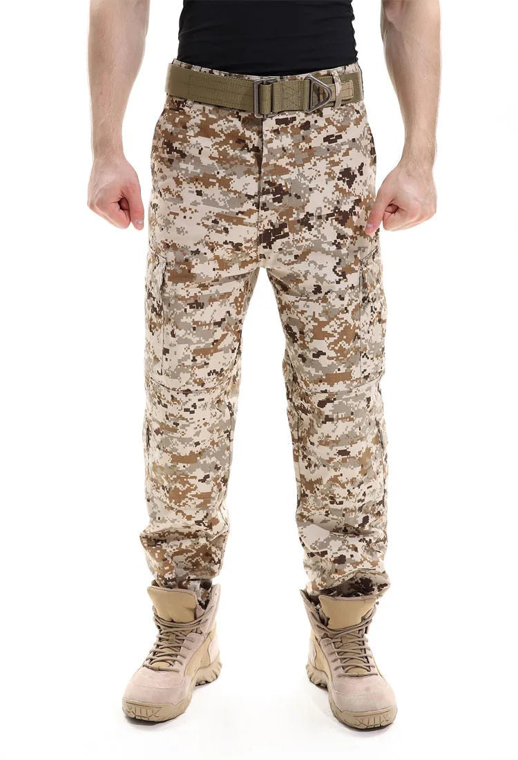 Men's Camouflage Tactical Pants Multi-Pockets Hunting Digital Camo Training  Cargo Pants New Spring  Long Trousers for Men