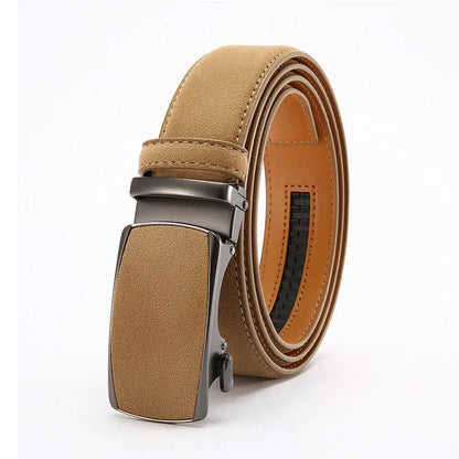 Men's Leather Belts Fashion Automatic Buckle PU Male Belts Luxury Business Designer Black Brown 115 125 135cm