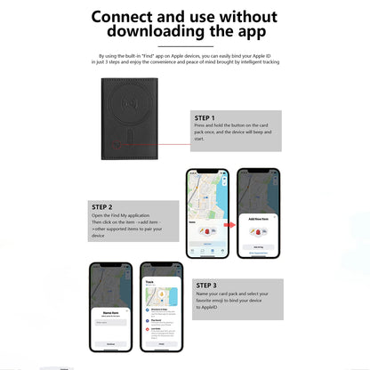 Luxury Leather Magnetic Storage Charge Wallet Bracket For iPhone 16 15 14 13 12 Pro Max Findmy Magsafe With Tracking Anti-theft