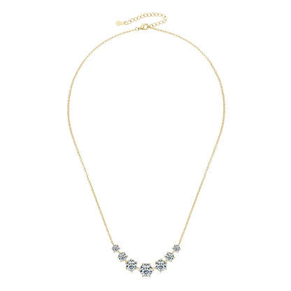 Round Cut Moissanite Smiley Curve Pendant Necklace Chains for Women Real 925 Sterling Silver Wedding Fine Jewelry Gifts