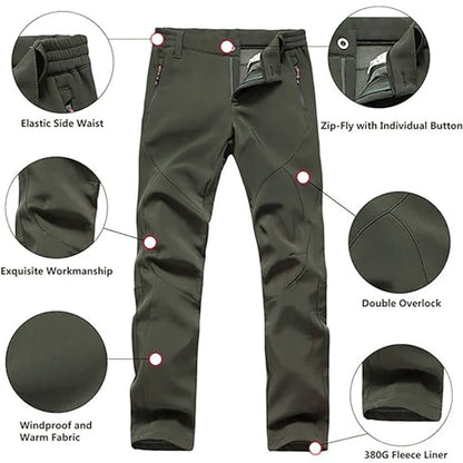 Women's Outdoor Hiking Pants Fleece Slim Soft Shell Snow Ski Pants Trekking Waterproof Windproof Winter