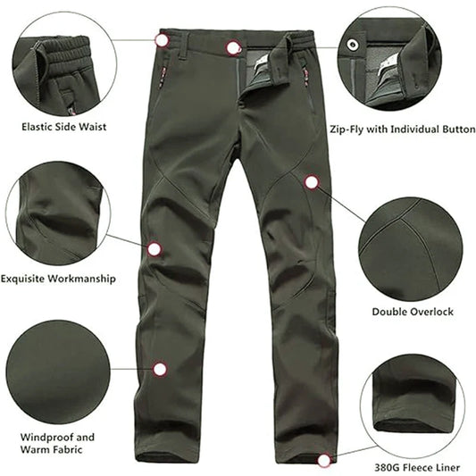Women's Outdoor Hiking Pants Fleece Slim Soft Shell Snow Ski Pants Trekking Waterproof Windproof Winter
