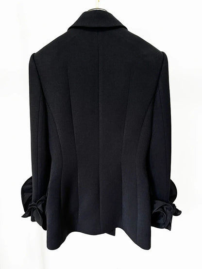 HIGH STREET Newest Fashion Designer Jacket Women's Flowers Appliques Double Breasted Blazer