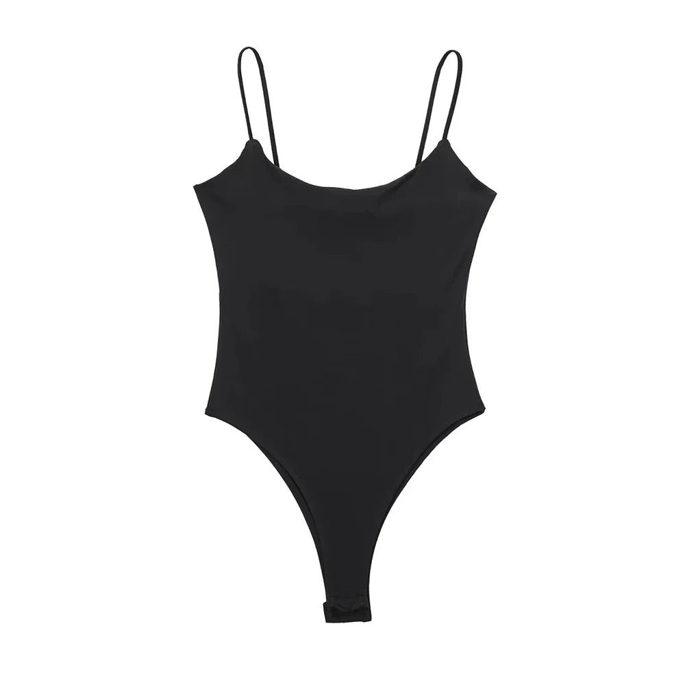 Skinny Bodysuits for Women, Backless, Thin Straps, Snap-button, Female Playsuits, Sexy Fashion