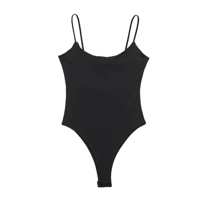 Skinny Bodysuits for Women, Backless, Thin Straps, Snap-button, Female Playsuits, Sexy Fashion