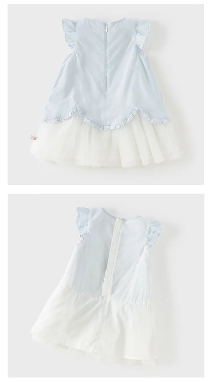 Girl's Summer Vest Mesh Dress Sweet Cute Children Sleeveless Princess Dress Fashion Cotton Party Outdoor DB2261316