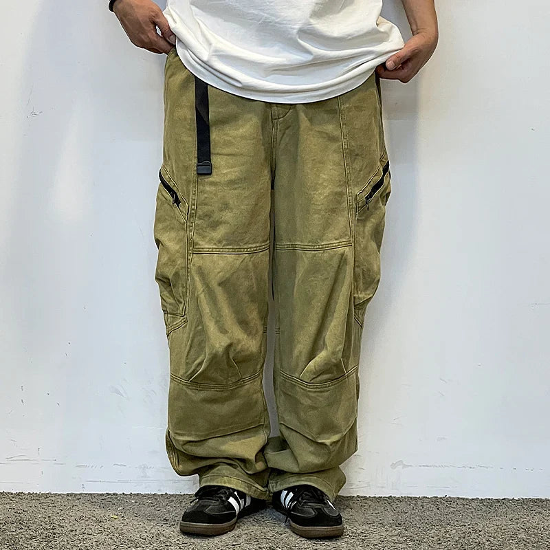 American Streetwear Army Green Cargo Pants For Men High Quality Hip Hop Skateboard Baggy Pants Korean Fashion Trousers Male