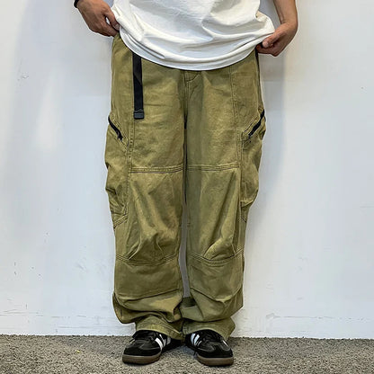 American Streetwear Army Green Cargo Pants For Men High Quality Hip Hop Skateboard Baggy Pants Korean Fashion Trousers Male