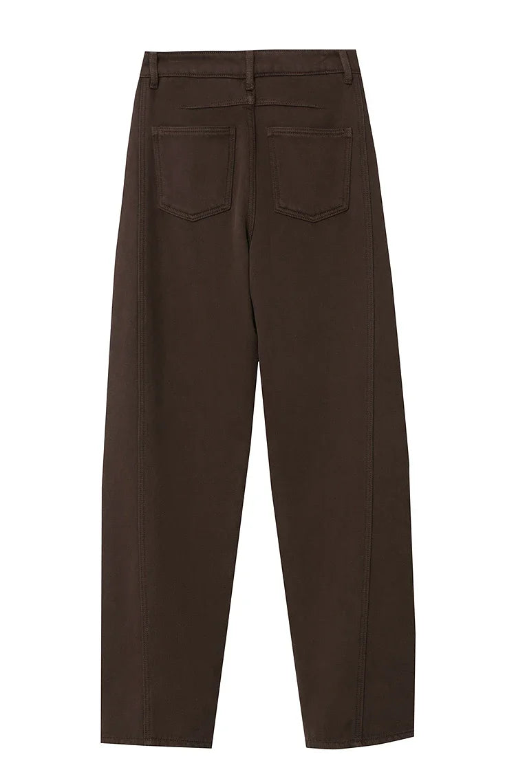 Cotton Jeans 2025 Winter New Solid Color Loose Wide-leg Denim Pant Thicken Warm Versatile Jean Trousers For Ladies 12554073