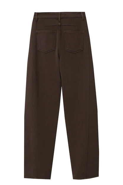 Cotton Jeans 2025 Winter New Solid Color Loose Wide-leg Denim Pant Thicken Warm Versatile Jean Trousers For Ladies 12554073