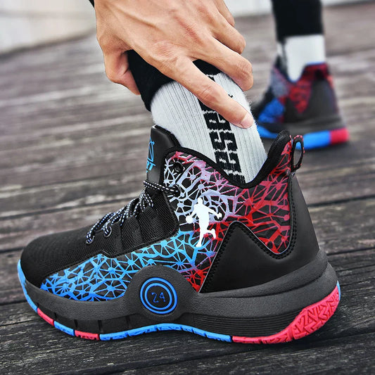 Kids Basketball Shoes Anti-slip High-Top Basketball Combat Boots Boys Girls Cushioned Trainers Children‘s Ankle Support Sneakers