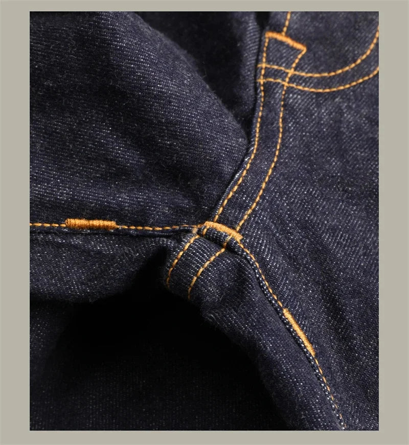 Slim Straight Jeans Rinsed Spring Men's Red Selvedge Denim Pants GT-0003