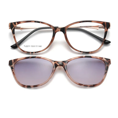 New Women's Cat Eye Polarized Sunglasses with Magnetic Clip Customizable Myopia Prescription Lens Reading Glasses