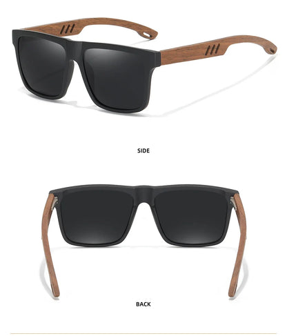 New Arrivals Black Wooden Polarized Sunglasses for Men Bamboo Sunglasses Red UV400 Lenses Fashion Driving Shades S5565