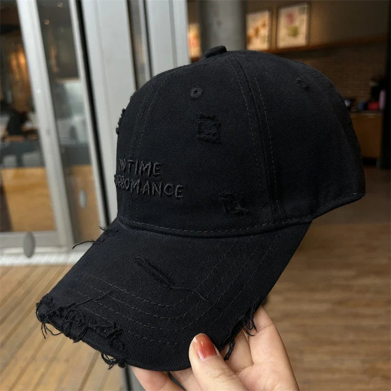 New Big Head Sports Hat Women Versatile Embroidery Contrasting Baseball Cap Men Outdoor Leisure Sunshade Adjustable Hip-hop Hat