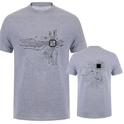 Brand New Men's T-Shirt O-Neck Men T-shirt for Male T Shirts CPU Processor Circuit Diagram Print Man Tops Tees Tshirt Clothing