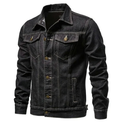 2026 New Autumn Men's Casual Workwear Jeans Jacket Loose Casual Versatile Youthful Male Solid Color Tops Dnim Mens Outwear