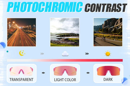Photochromic Sunglasses Cycling Blue Outdoor Sports Bike Glasses Red Man MTB Fishing Glasses Eyewear Bicycle Goggles 2024