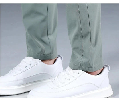 2026 Summer New Thin Ice Silk Stretch Men's Pants Casual Elastic Waist Smooth Trouser Pants Male Brand Clothing 5 Colour