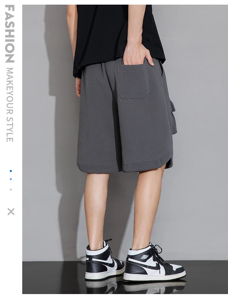 2024 Mens Shorts Summer Knee Length Casual Bermuda Male Y2k Sport Basketball Loose Cool Oversize Big Size Fashion Breeches Black