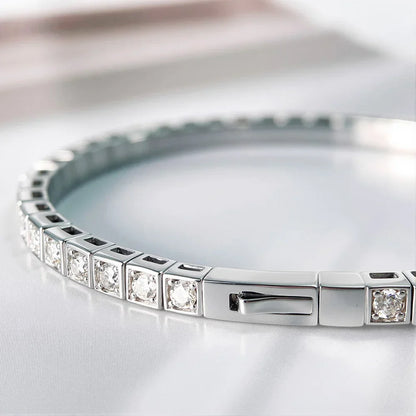 2.5MM Full D Color VVS1 Moissanite Bracelet Can Pass Diamond Test S925 Silver for Women Man Wedding Party Fine Jewelry