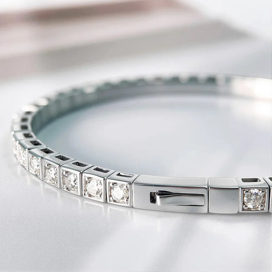 Bracelet Moissanite 2,5 MM Couleur D VVS1 Peut Passer le Test Diamant Argent S925 pour Femme Homme Mariage Fête Bijoux Fins