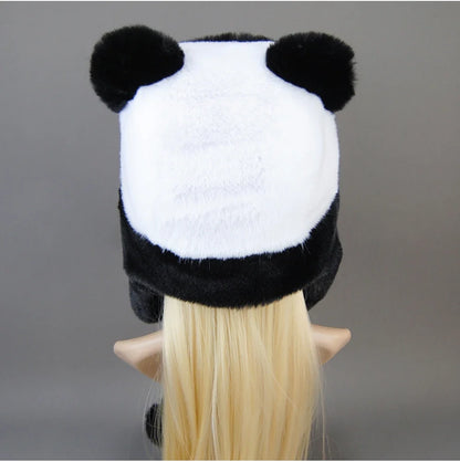 Hot Sale New Women False Rex  Rabbit False Fur Hat Winter Warm Fur Hat Black and White Panda Cute Color Artificial Hat