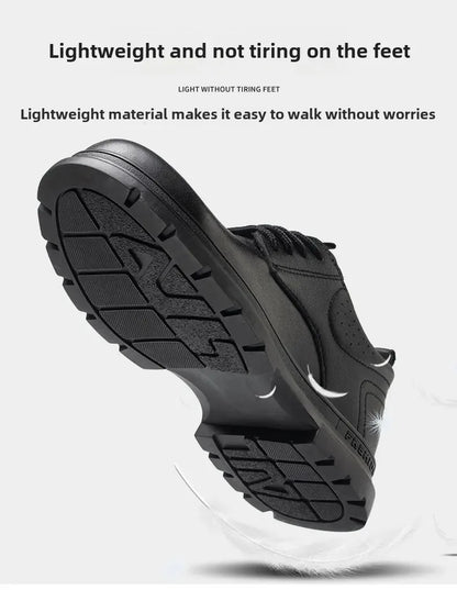 Fashion 2026 Genuine Leather Waterproof Men Safety Shoes Boots Work Sneakers Indestructible Steel Toe Nail Proof Male Footwear