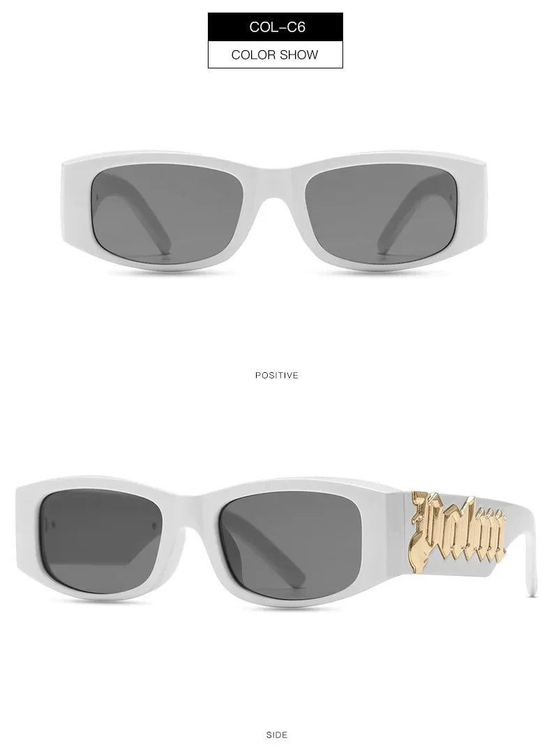 2024 Vintage Luxury Square Sunglasses Women Fashion Letters Sun Glasses Classic Retro Shades Outdoor Travel Male Eyewear UV400