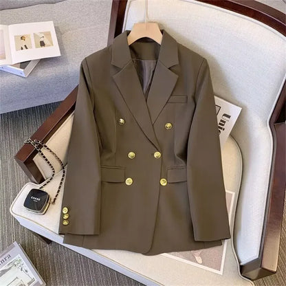 Office Lady Slim Blazer for Women, Long Sleeve Coats, Black Jackets, Casual Outerwear, Fall, Winter Fashion, 2023