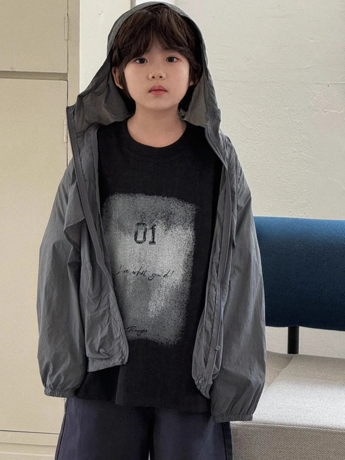 2026 Summer Korean Designer Kids' Unisex Short Sleeve T Shirt Trendy Boys Girls Summer Apparel Soft Cotton Blend Size 110-170cm